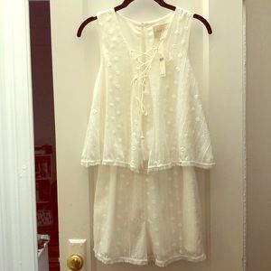 Anthropologie White Eyelet Romper